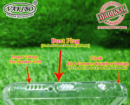 VAKIBO Super Premium Soft TPU Transparent Case With Dustplug,Side Grip,Corner Protection,lanyard Cuts,Camera Protection Suitable for Poco X3 Pro