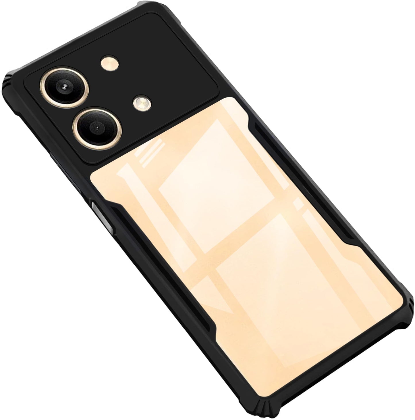 VAKIBO Super Premium Black Border Transparent Case With Corner Protection & Camera Protection Suitable for Mi Poco X6 Neo