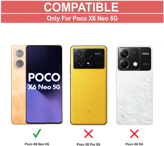 VAKIBO Super Premium Black Border Transparent Case With Corner Protection & Camera Protection Suitable for Mi Poco X6 Neo