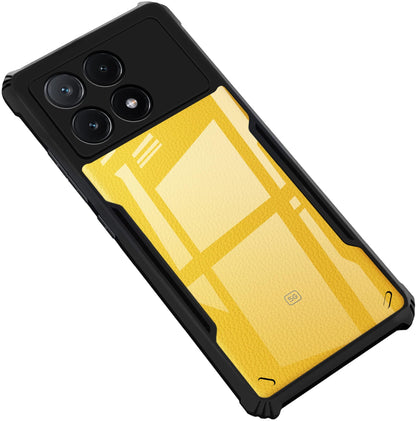 VAKIBO Super Premium Black Border Transparent Case With Corner Protection & Camera Protection Suitable for Mi Poco X6 Pro