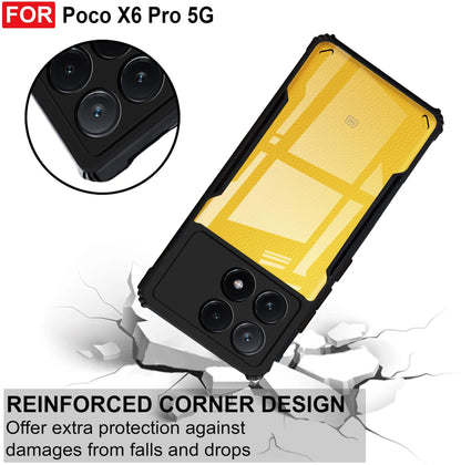 VAKIBO Super Premium Black Border Transparent Case With Corner Protection & Camera Protection Suitable for Mi Poco X6 Pro