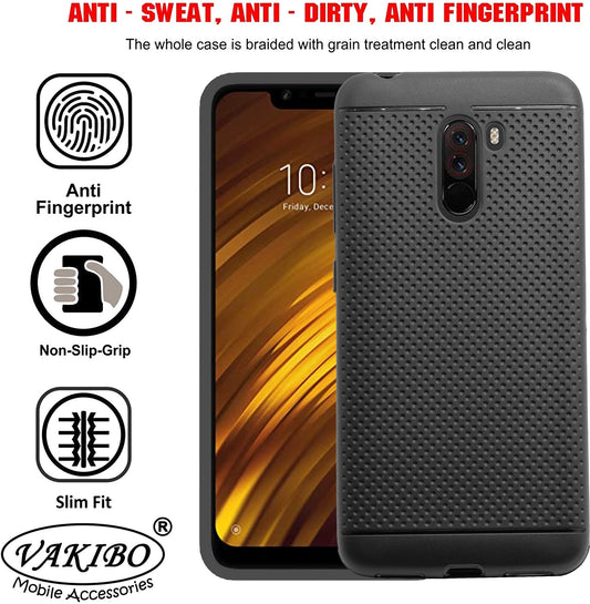 VAKIBO Dotted Design Black Coloured Soft TPU Back Cover Case Suitable for Mi Poco F1
