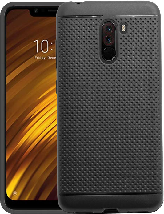 VAKIBO Dotted Design Black Coloured Soft TPU Back Cover Case Suitable for Mi Poco F1