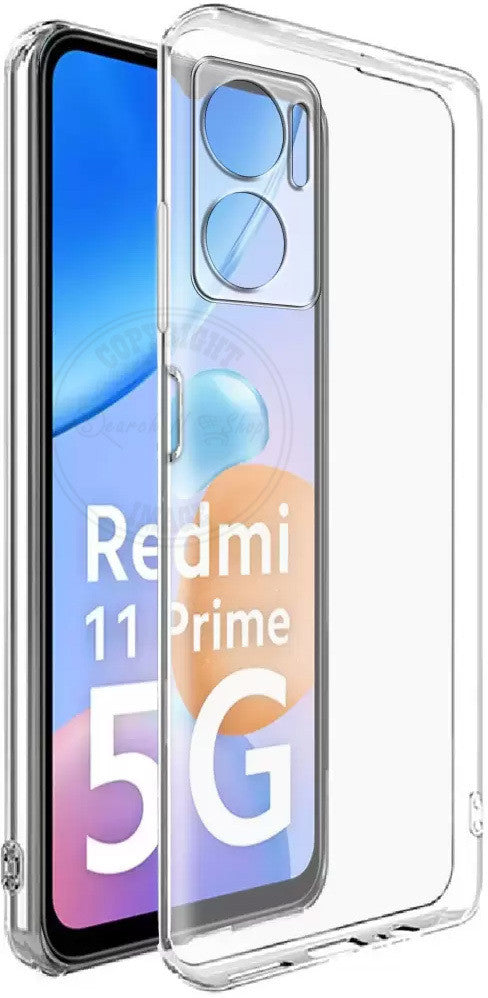 VAKIBO Premium Clear 1.5MM Thick Transparent Soft TPU Rubber Back Cover Case With Camera Protection Suitable for Mi Redmi 11 Prime 5G