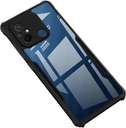 VAKIBO Best Selling Black and Transparent Back Cover Case Made With Soft TPU and Acrylic With 4 Corner and Camera Protection Suitable for Mi Poco C55