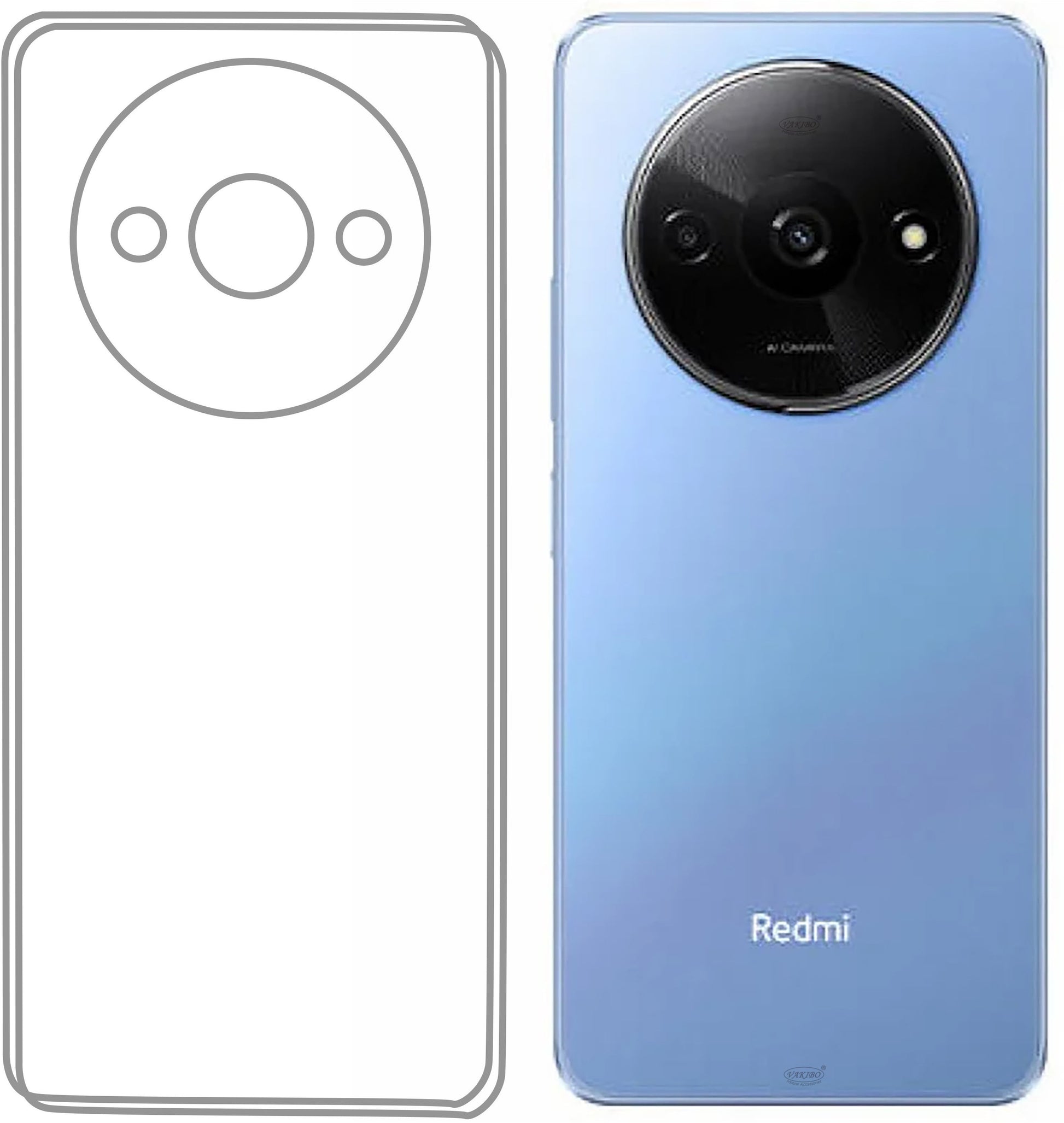 VAKIBO Transparent Suitable for MI Redmi A3