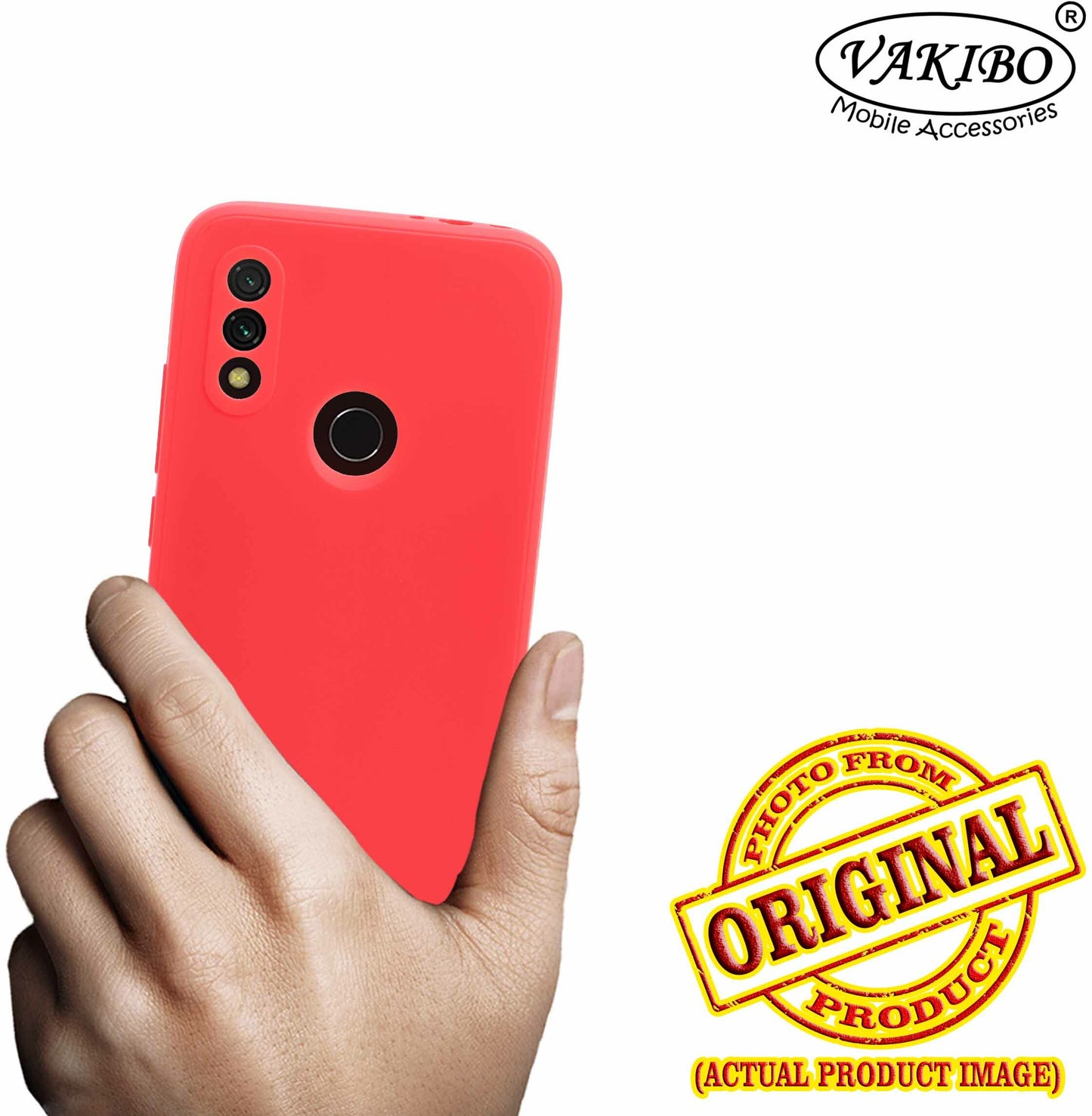 VAKIBO Red Coloured Back Cover Case Suitable for Mi Redmi Note 7 Pro