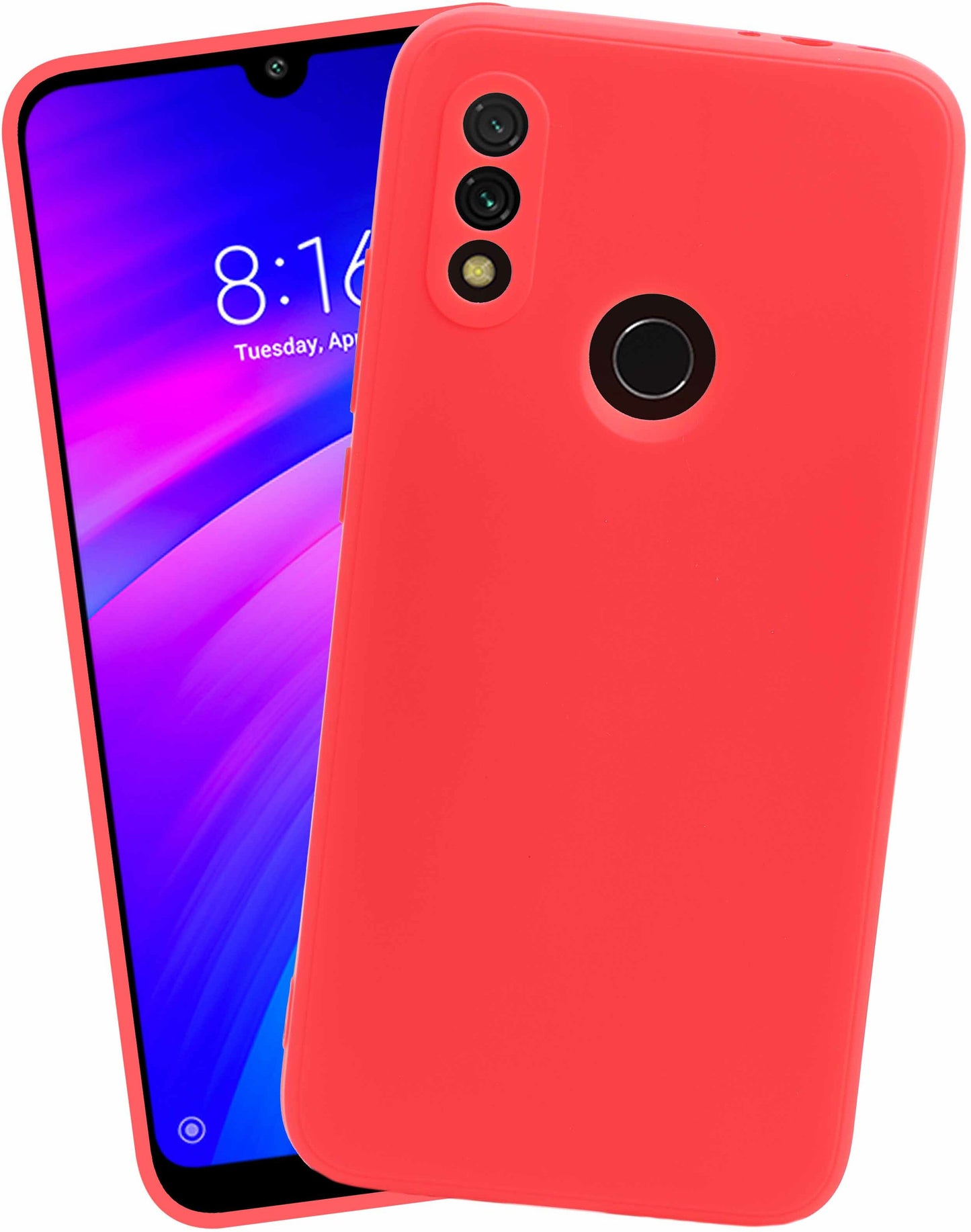 VAKIBO Matte 1.5 MM Thick With Camera Protection Red Coloured Soft TPU Rubber Back Cover Case Suitable for Mi Redmi 7