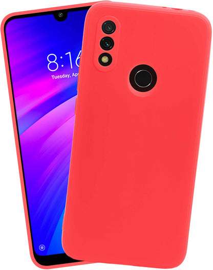 VAKIBO Matte 1.5 MM Thick With Camera Protection Red Coloured Soft TPU Rubber Back Cover Case Suitable for Mi Redmi 7