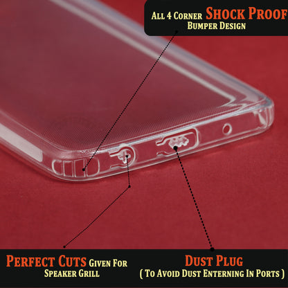 VAKIBO Super Premium Soft TPU Transparent Case With Dustplug,Side Grip,Corner Protection,lanyard Cuts,Camera Protection Suitable for Mi Poco C51