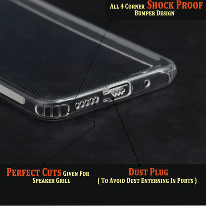 VAKIBO Super Premium Soft TPU Transparent Case With Dustplug,Side Grip,Corner Protection,lanyard Cuts,Camera Protection Suitable for Mi Redmi 10C