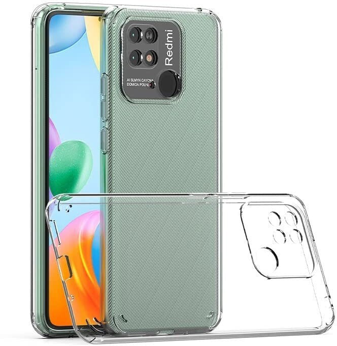 VAKIBO Super Premium Soft TPU Transparent Case With Dustplug,Side Grip,Corner Protection,lanyard Cuts,Camera Protection Suitable for Mi Redmi 10