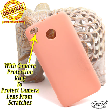 VAKIBO 1.2 MM Thick Peach Coloured Soft TPU Rubber Back Cover Case With Camera Protection Ring Suitable for MI Redmi 4