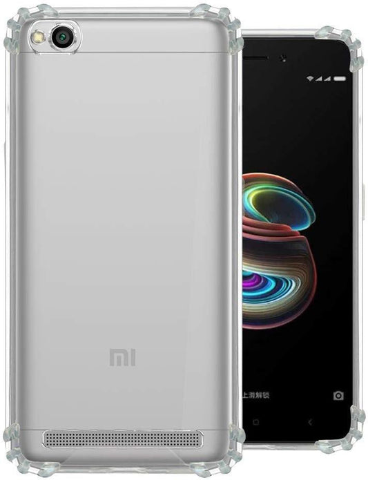 VAKIBO Super Premium Soft TPU Transparent Case With Dustplug,Side Grip,Corner Protection,lanyard Cuts,Camera Protection Suitable for MI Redmi 5A