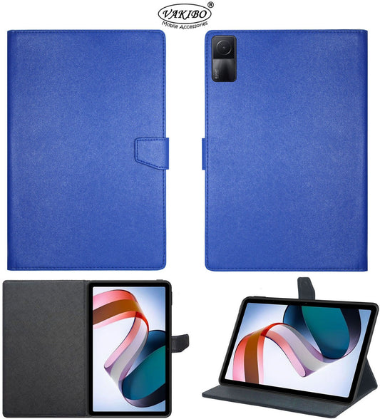 VAKIBO Mercury Premium Blue Coloured made With Canvas and TPU Flip Cover Case Suitable for Mi Redmi Pad