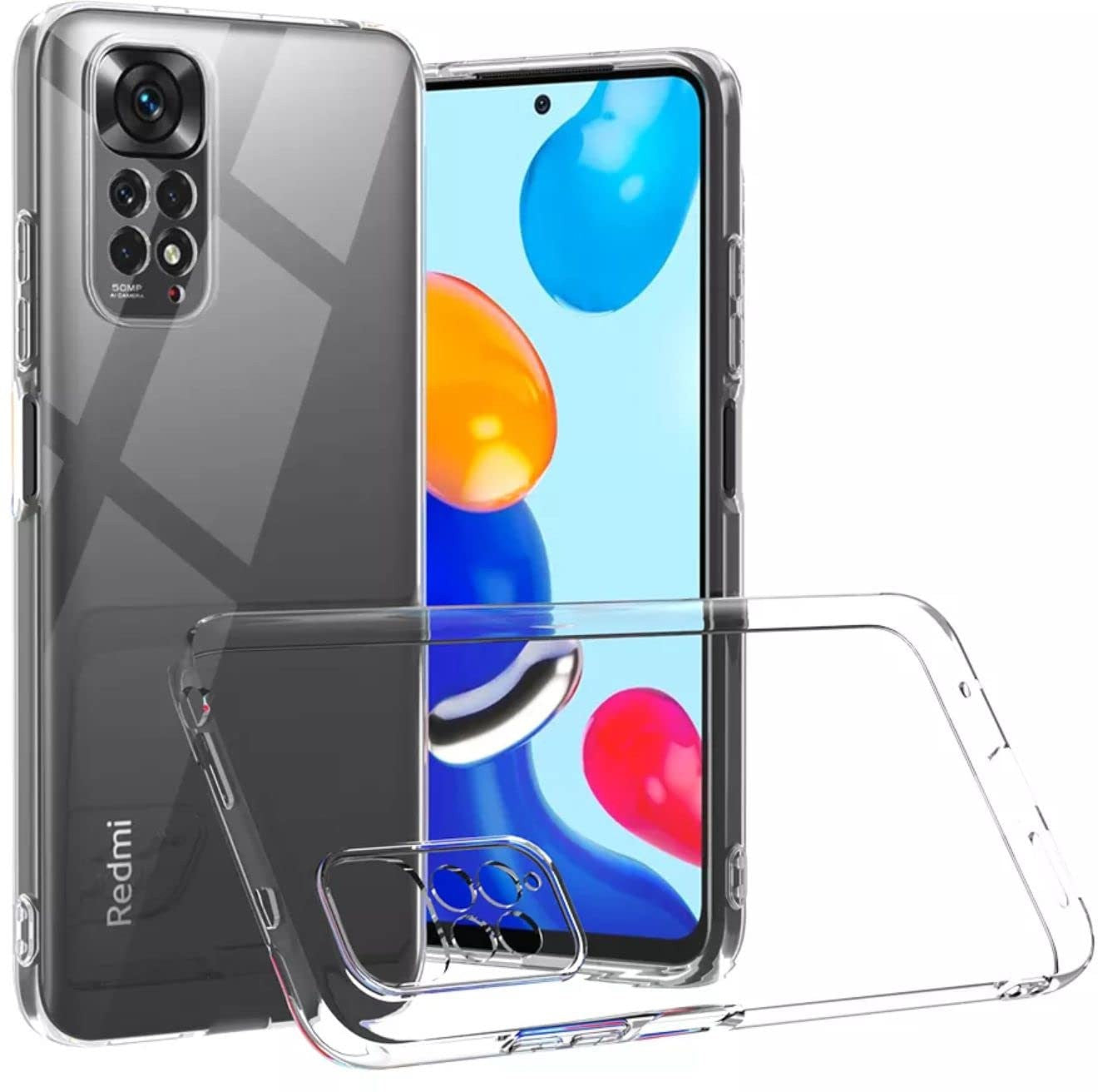 VAKIBO Super Premium Soft TPU Transparent Case With Dustplug,Side Grip,Corner Protection,lanyard Cuts,Camera Protection Suitable for Mi Redmi Note 11 Pro