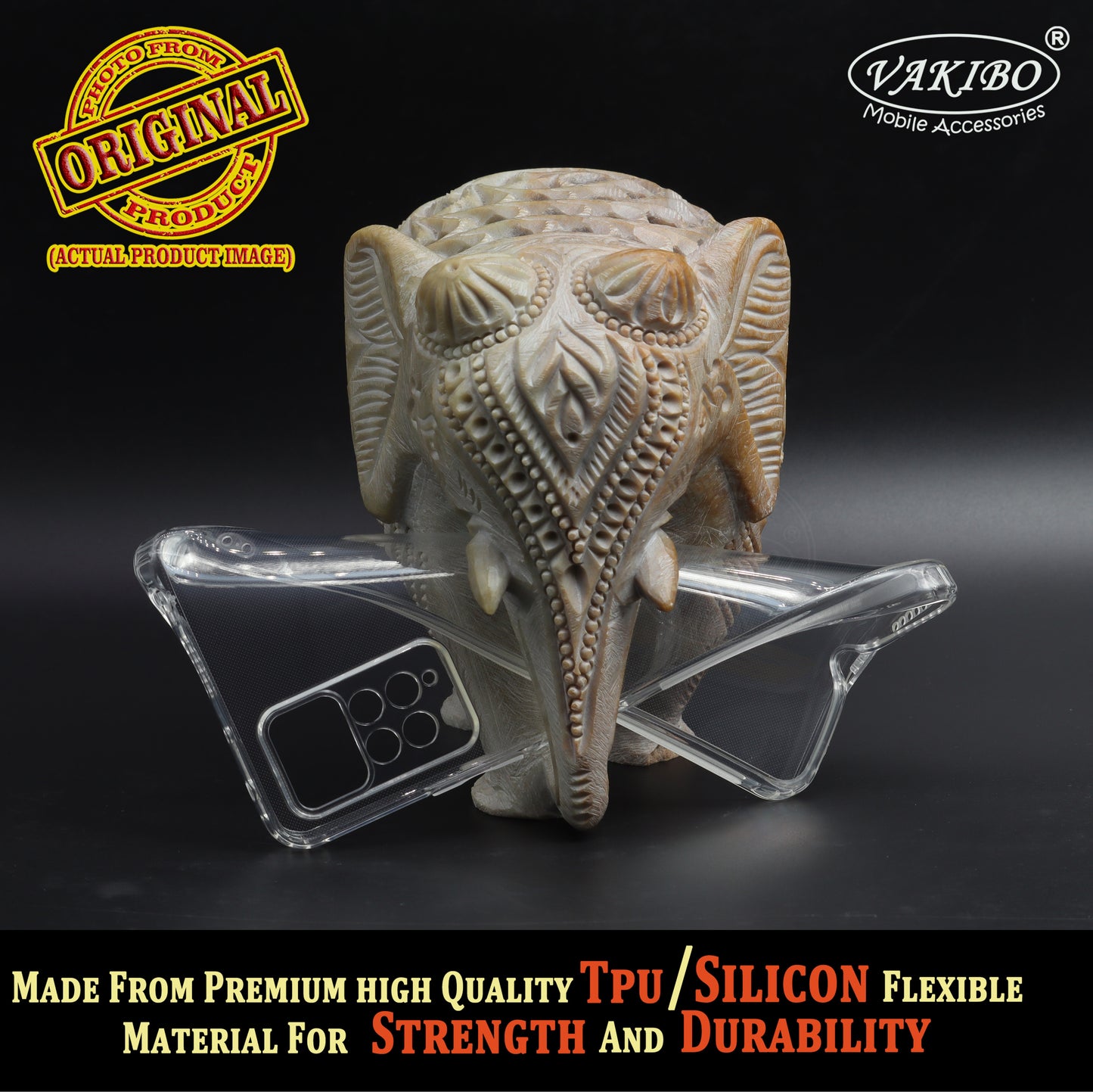 VAKIBO Super Premium Soft TPU Transparent Case With Dustplug,Side Grip,Corner Protection,lanyard Cuts,Camera Protection Suitable for Mi Redmi Note 11 Pro