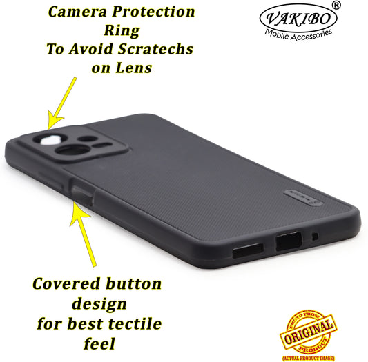 VAKIBO Dotted Black Coloured Made with Silicon Rubber TPU Back Cover Case Suitable for Mi Redmi Note 12