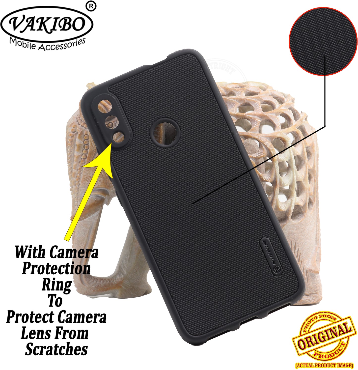VAKIBO Dotted Black Coloured Made with Silicon Rubber TPU Back Cover Case Suitable for Mi Redmi Note 7S