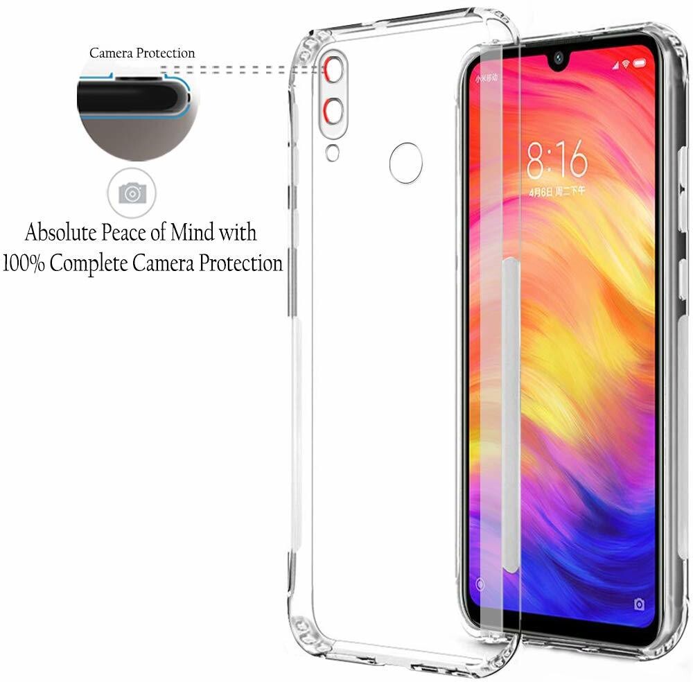 VAKIBO Super Premium Soft TPU Transparent Case With Dustplug,Side Grip,Corner Protection,lanyard Cuts,Camera Protection Suitable for Mi Redmi Note 7