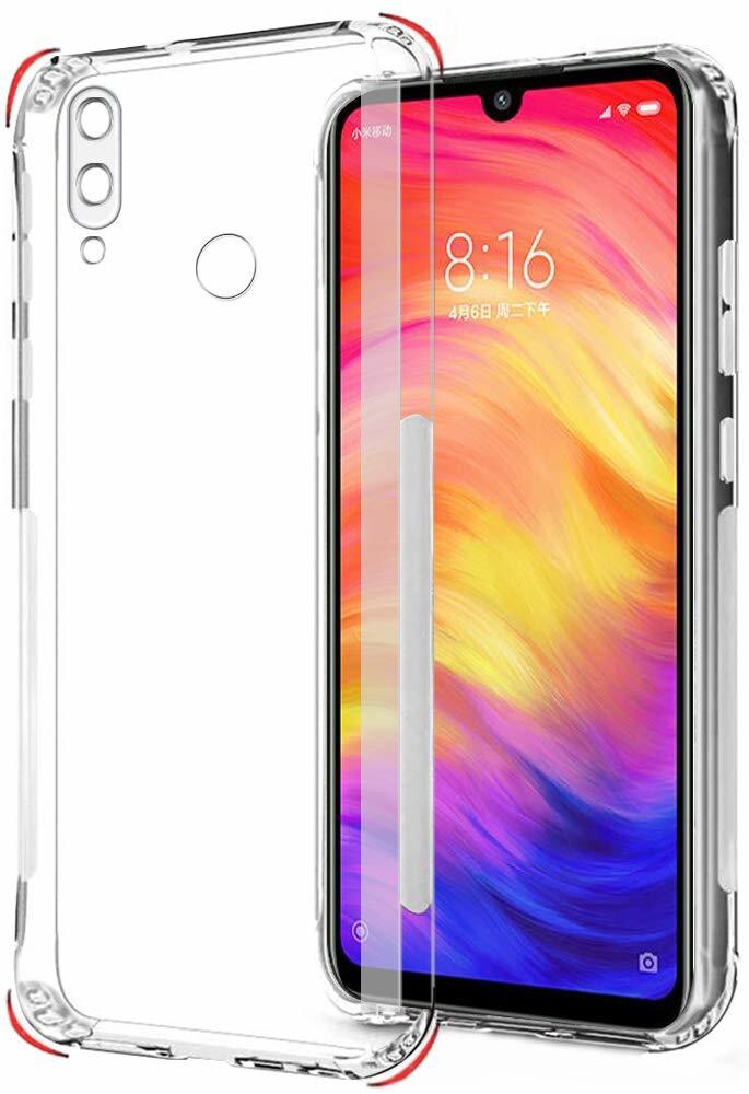 VAKIBO Super Premium Soft TPU Transparent Case With Dustplug,Side Grip,Corner Protection,lanyard Cuts,Camera Protection Suitable for Mi Redmi Note 7