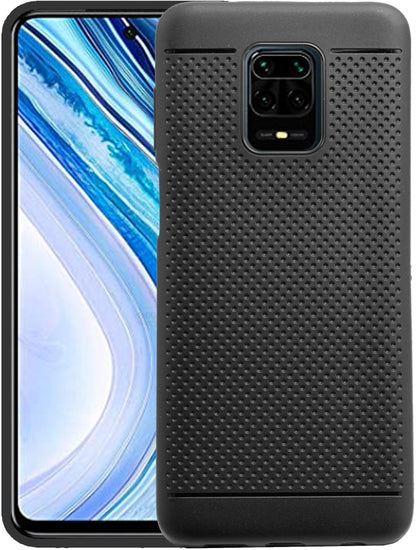 VAKIBO Dotted Design Black Coloured Soft TPU Back Cover Case Suitable for Mi Redmi Note 9 Pro