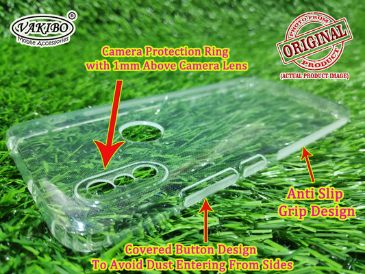 VAKIBO Super Premium Soft TPU Transparent Case With Dustplug,Side Grip,Corner Protection,lanyard Cuts,Camera Protection Suitable for Mi Redmi Y2