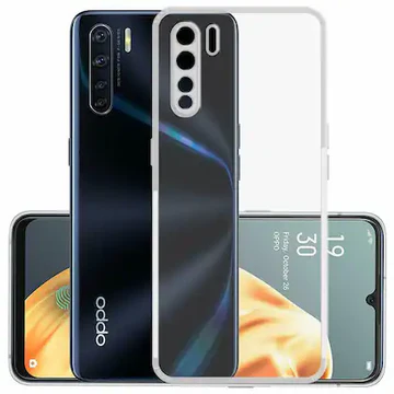 VAKIBO Super Premium Soft TPU Transparent Case With Dustplug,Side Grip,Corner Protection,lanyard Cuts,Camera Protection Suitable for Oppo Reno 3