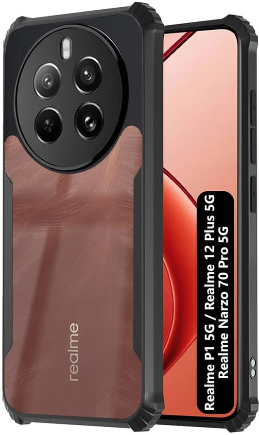 VAKIBO Super Premium Black Border Transparent Case With Corner Protection & Camera Protection Suitable for Realme Narzo 70 Pro 5G