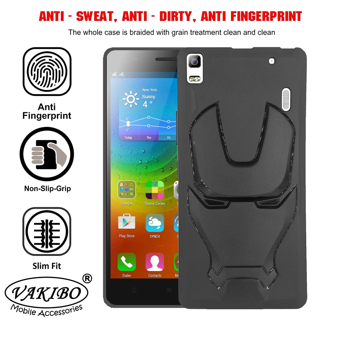 VAKIBO 3D IronMan Mask Avengers Edition Soft Flexible Silicon Back Cover Case For Lenovo A7000